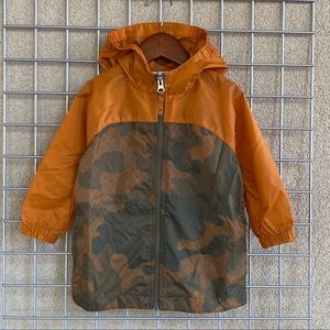 Lands' End Kids Orange and Green Camo Jacket